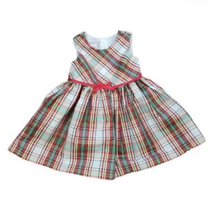 BONNIE JEAN GIRL'S PLAID SHINY FIT AND FLARE DRESS SZ 2T